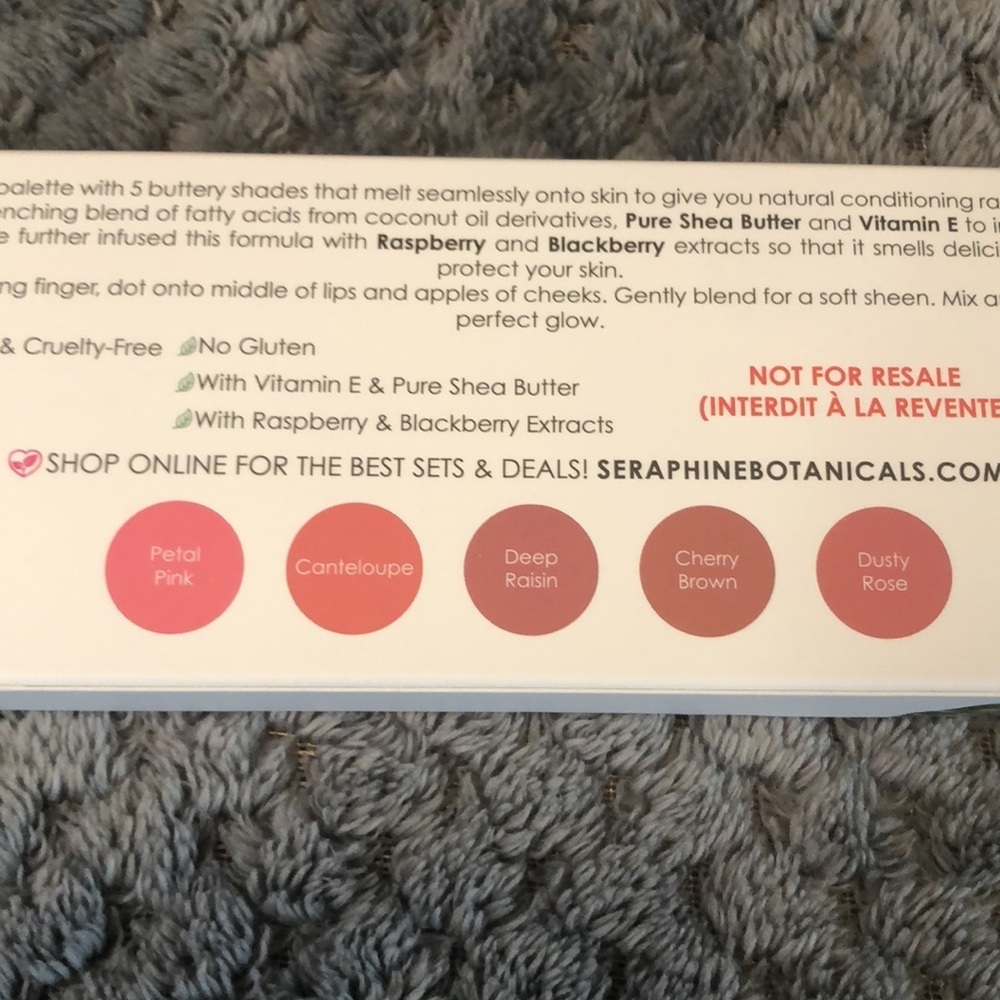 Seraphine botanicals Rhubarb+Rose Creamy Lip & Cheek Palette, NIB - Picture 4 of 7